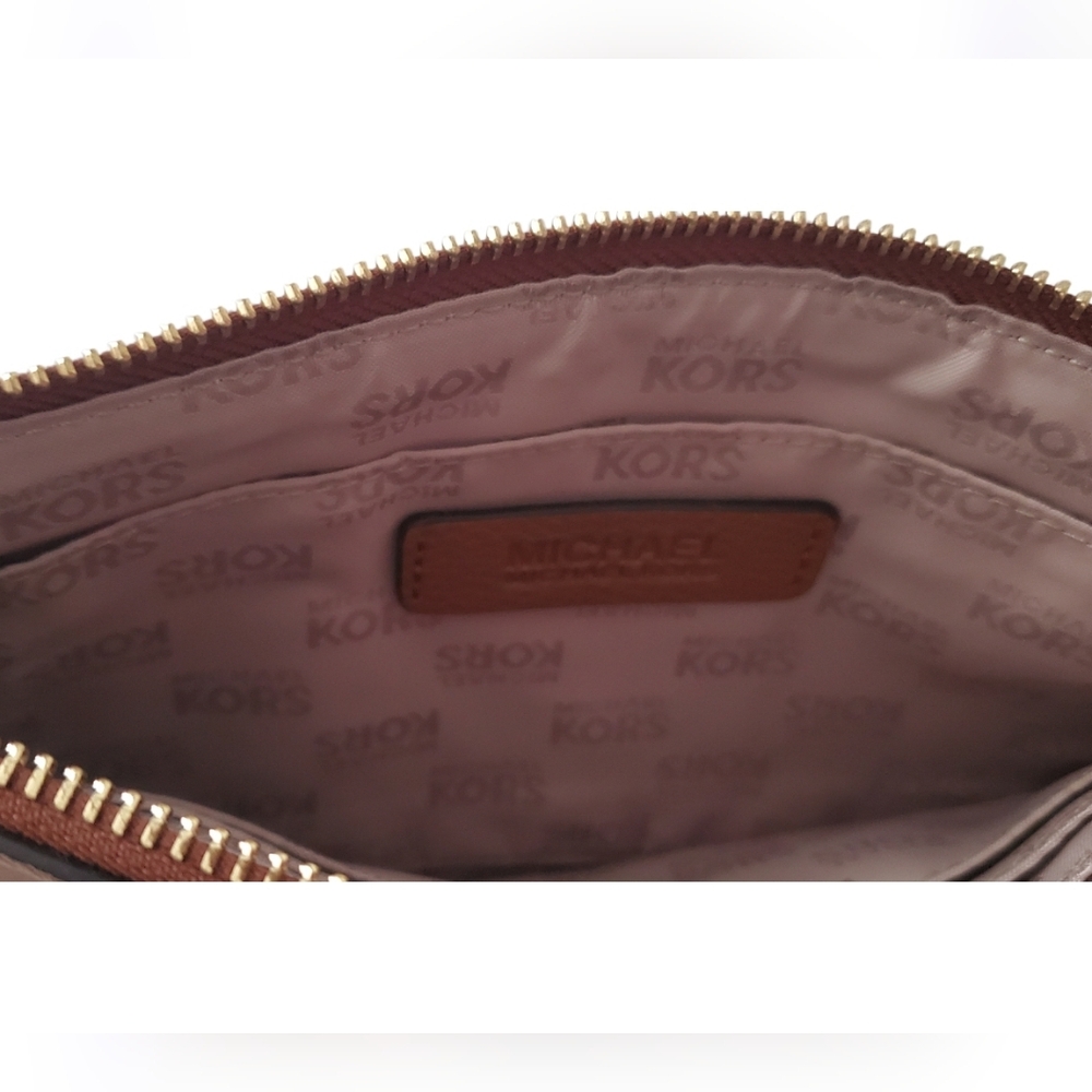 Michael Kors Brown Leather Wristlet with Gold Accents - Picture 3 of 3